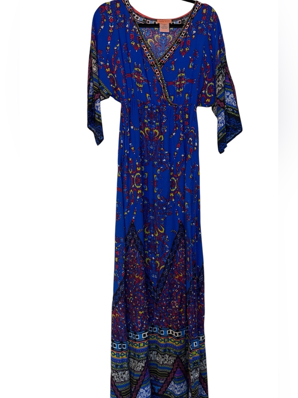 Flying Tomato Royal Blue Boho Floral Maxi Dress